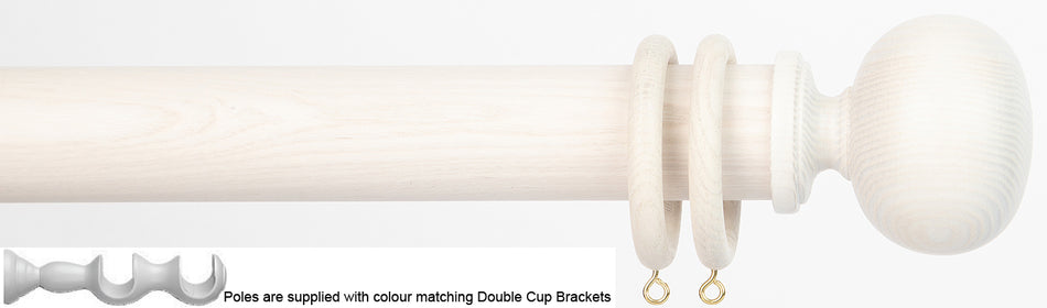 Byron Delano 35mm 45mm Double Curtain Pole Chalk Ball