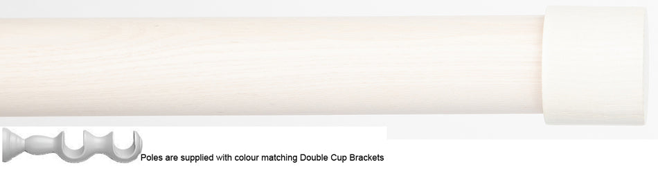 Byron Delano 35mm 45mm Double Curtain Pole Chalk End Cap