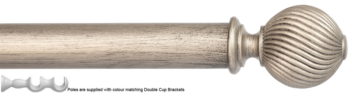 Byron Chalfont 35mm 45mm Double Pole Dark Pewter Swirl Ball