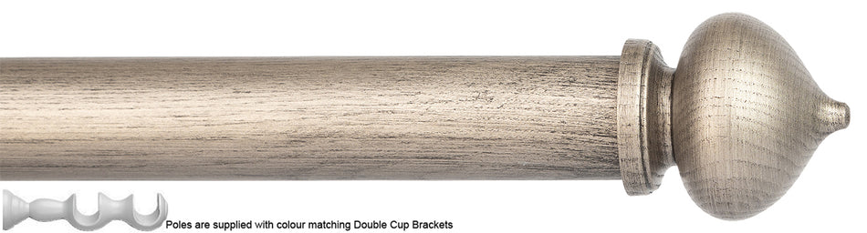 Byron Chalfont 35mm 45mm Double Pole Dark Pewter Dome