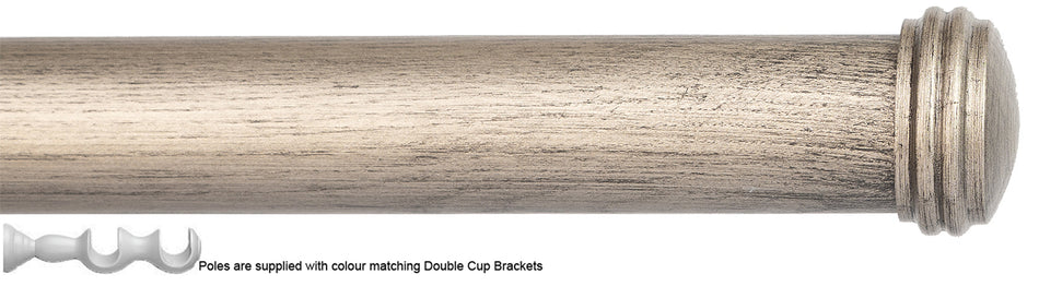 Byron Chalfont 35mm 45mm Double Pole Dark Pewter End Cap