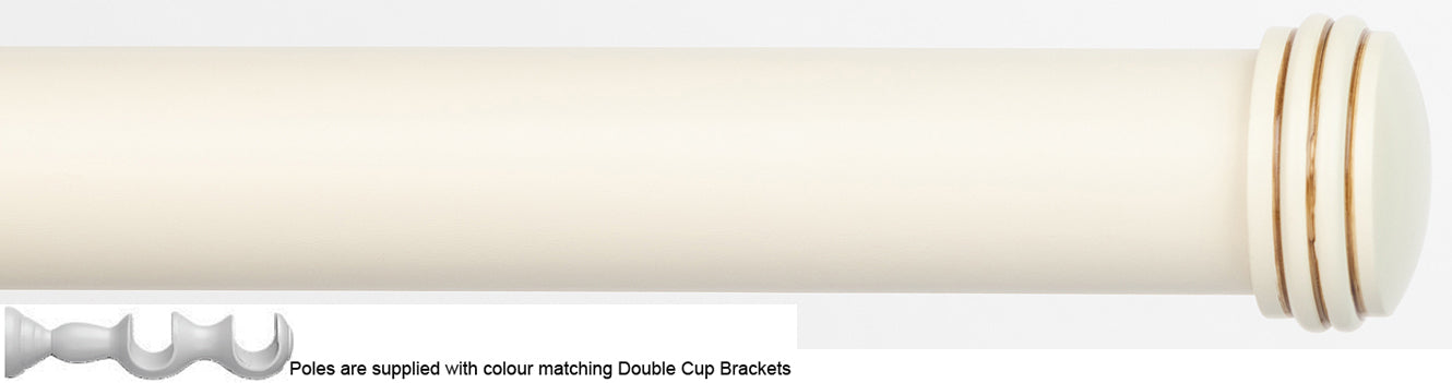 Byron Chalfont 35mm 45mm Double Pole Cream Distressed End Cap