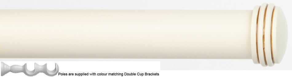 Byron Chalfont 35mm 45mm Double Pole Cream Distressed End Cap