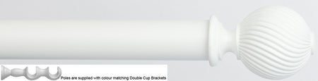 Byron Chalfont 35mm 45mm Double Pole Matt White Swirl Ball