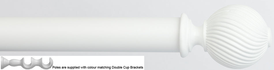 Byron Chalfont 35mm 45mm Double Pole Matt White Swirl Ball