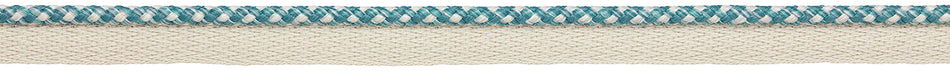 Hallis Eternity Bella Dura 5.5mm Checked Flanged Piping Cord Seafoam