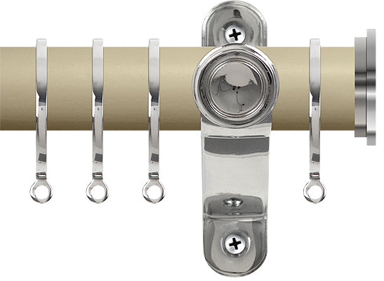 Renaissance Accents 50mm Cotton Cream Lux Pole, Polished Silver Fynn Endcap