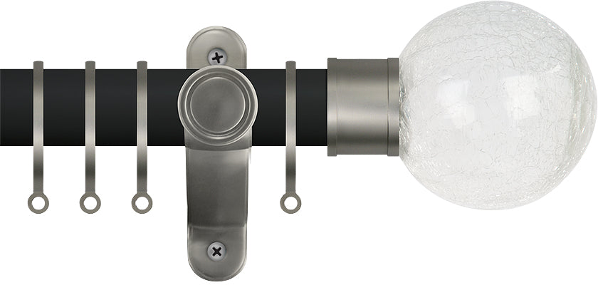 Renaissance Accents 50mm Cool Black Lux Pole, Titanium, Crackled Glass