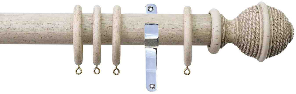 Jones Hardwick 40mm Handcrafted Pole Putty, Chrome, Woven Rope