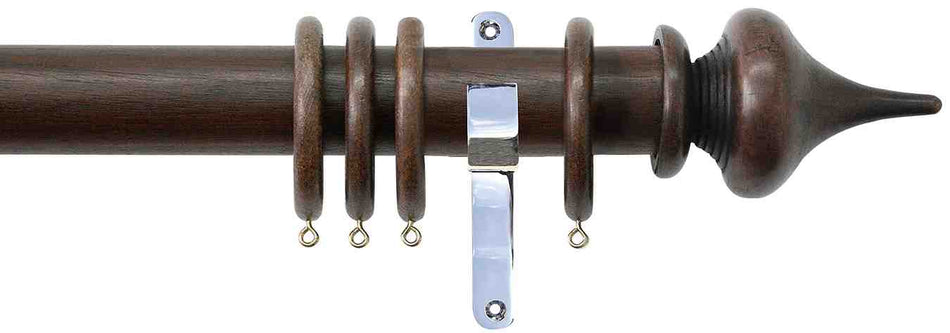 Jones Hardwick 40mm Handcrafted Pole Oak, Chrome, Minaret