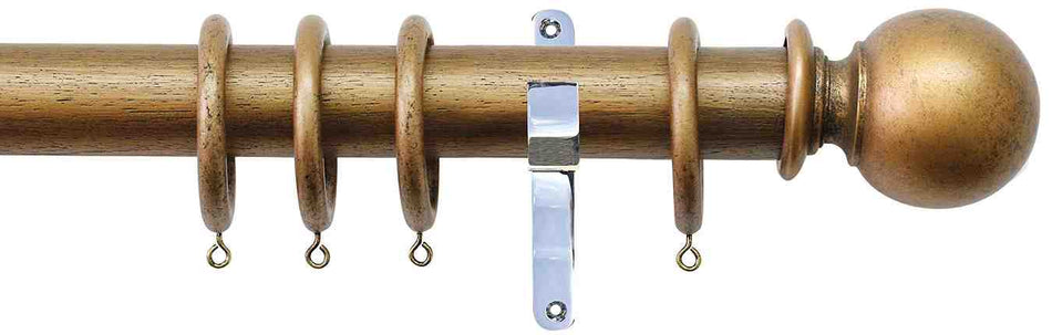 Jones Hardwick 40mm Handcrafted Pole Ant Gold, Chrome, Ball