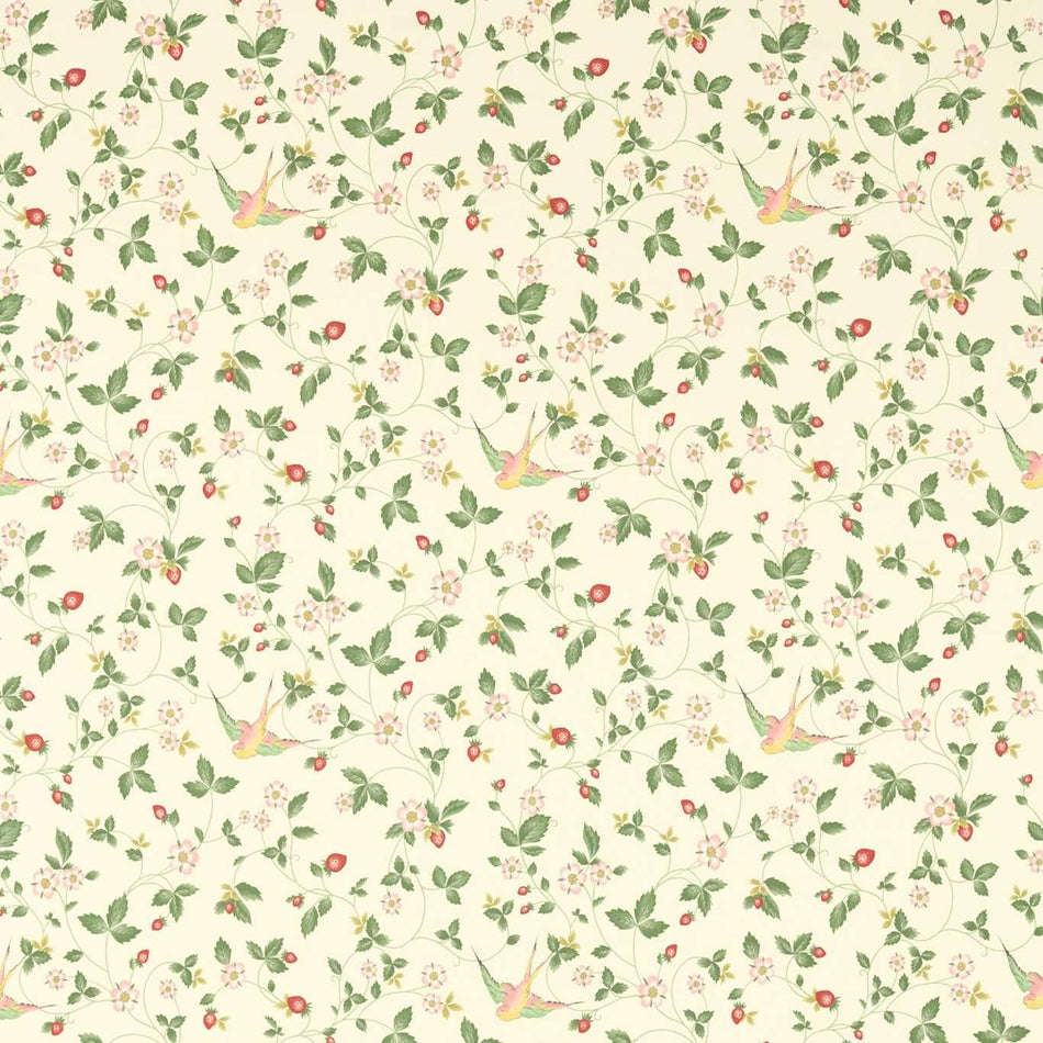 Clarke & Clarke Wedgwood Wild Strawberry Ivory Fabric