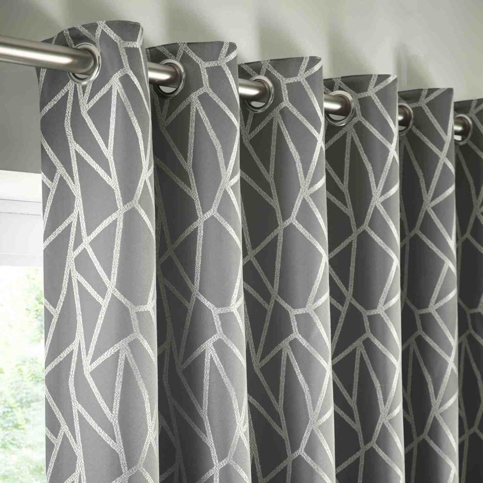Studio G Como Eyelet Curtains Pewter