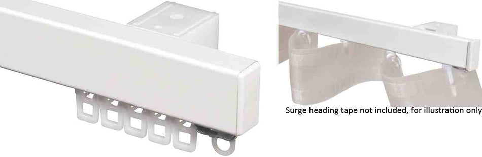 Renaissance Heavy Duty H-Section Aluminium Curtain Track, Surge, White