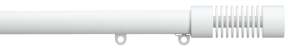 Silent Gliss Metropole 30mm 7610 Matt White Groove Cylinder Finial