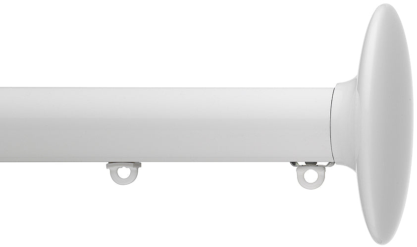 Silent Gliss Metropole 30mm 7610 Matt White Ellipse Finial