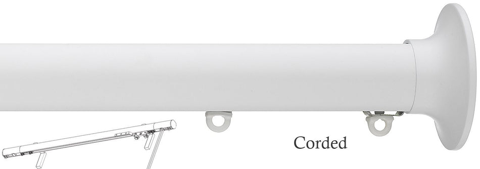 Silent Gliss Corded Metropole 30mm 7630 White Taper Finial
