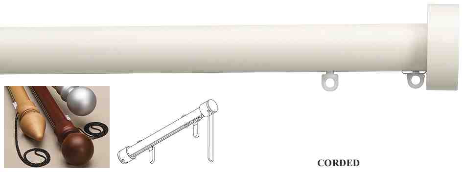 Silent Gliss Corded Metropole 30mm 7630 Ecru Design Endcap Finial