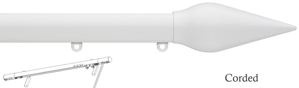Silent Gliss Corded Metropole 50mm 7640 White Spear Finial