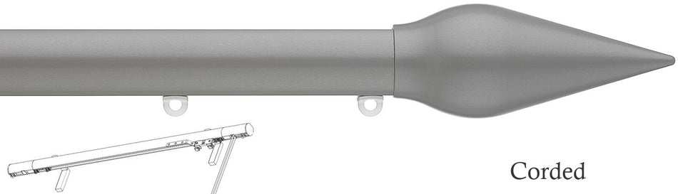 Silent Gliss Corded Metropole 50mm 7640 Slate Grey Spear Finial