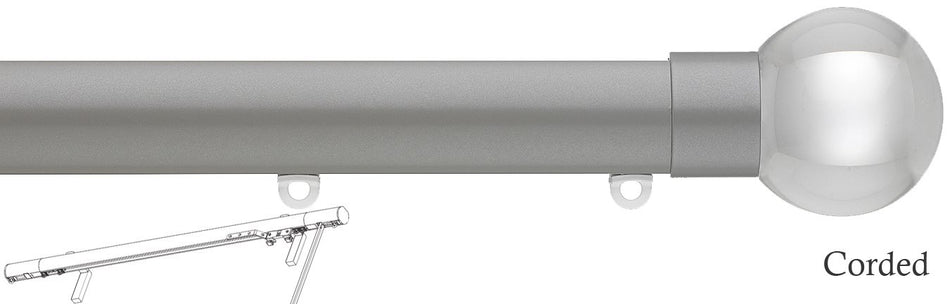 Silent Gliss Corded Metropole 50mm 7640 Slate Grey Clear Ball Finial