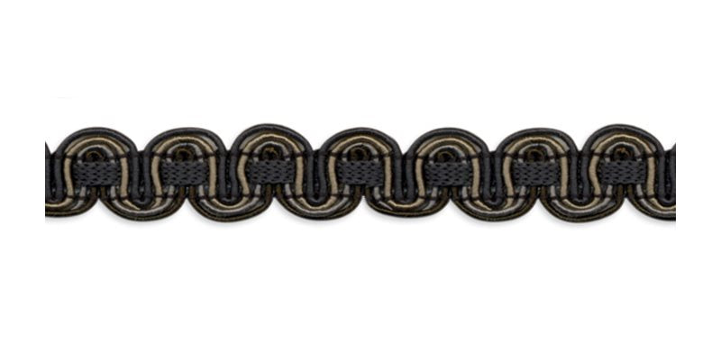 Troynorth Minsk Scroll Gimp Braid, Flint