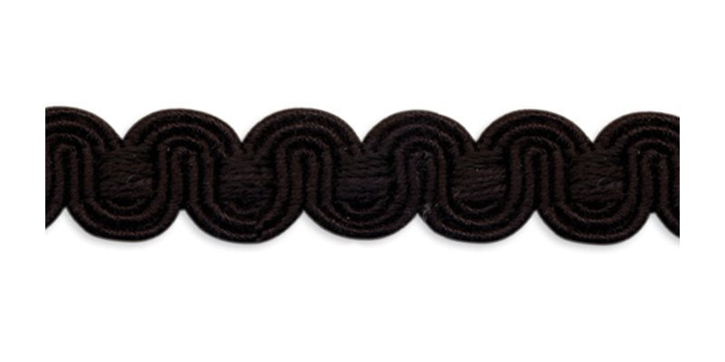 Troynorth Chiswick Scroll Gimp Braid, Black
