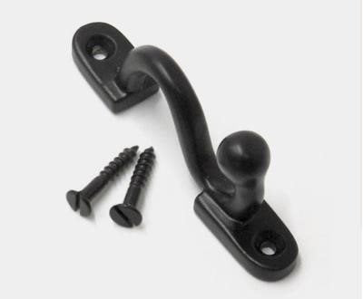 Renaissance Security Tieback Hook, Matt Black