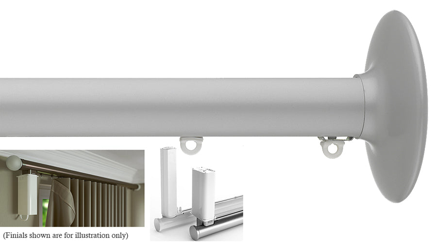 Silent Gliss 7650 Electric Metropole 50mm 5190 Motor Anodic Grey Ellipse Finial