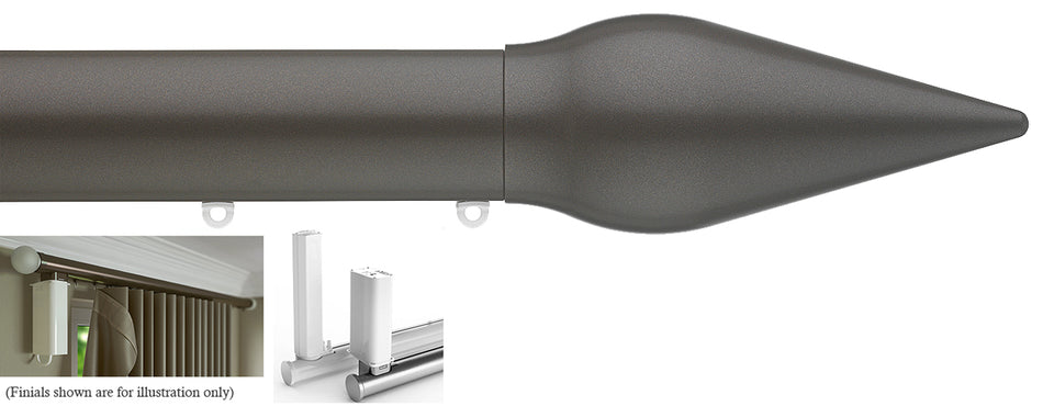 Silent Gliss 7650 Electric Metropole 50mm 5190 Motor Bronze Spear Finial