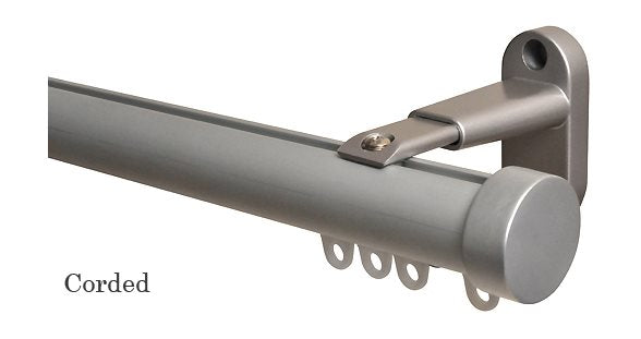 Renaissance Motiva Round Aluminium Corded Curtain Track Silver Anodised