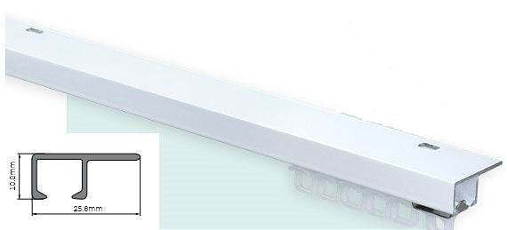 Renaissance L-Section Metal Curtain Track White