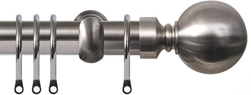 Renaissance 29mm Stainless Steel Extendable Cup Curtain Pole Ball