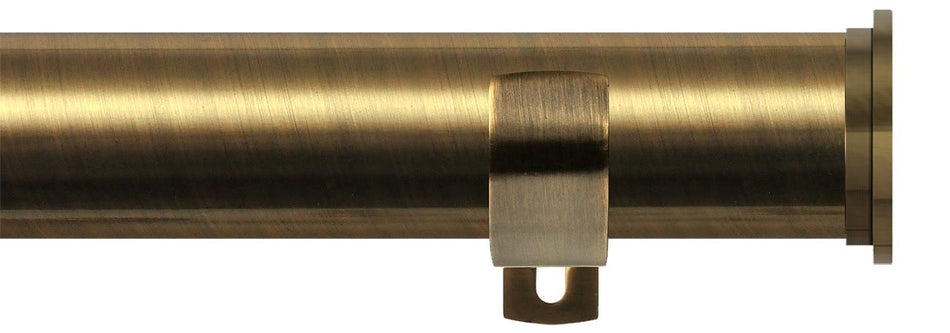 Renaissance Standard 28mm Eyelet Curtain Pole Antique Brass Fynn Endcap