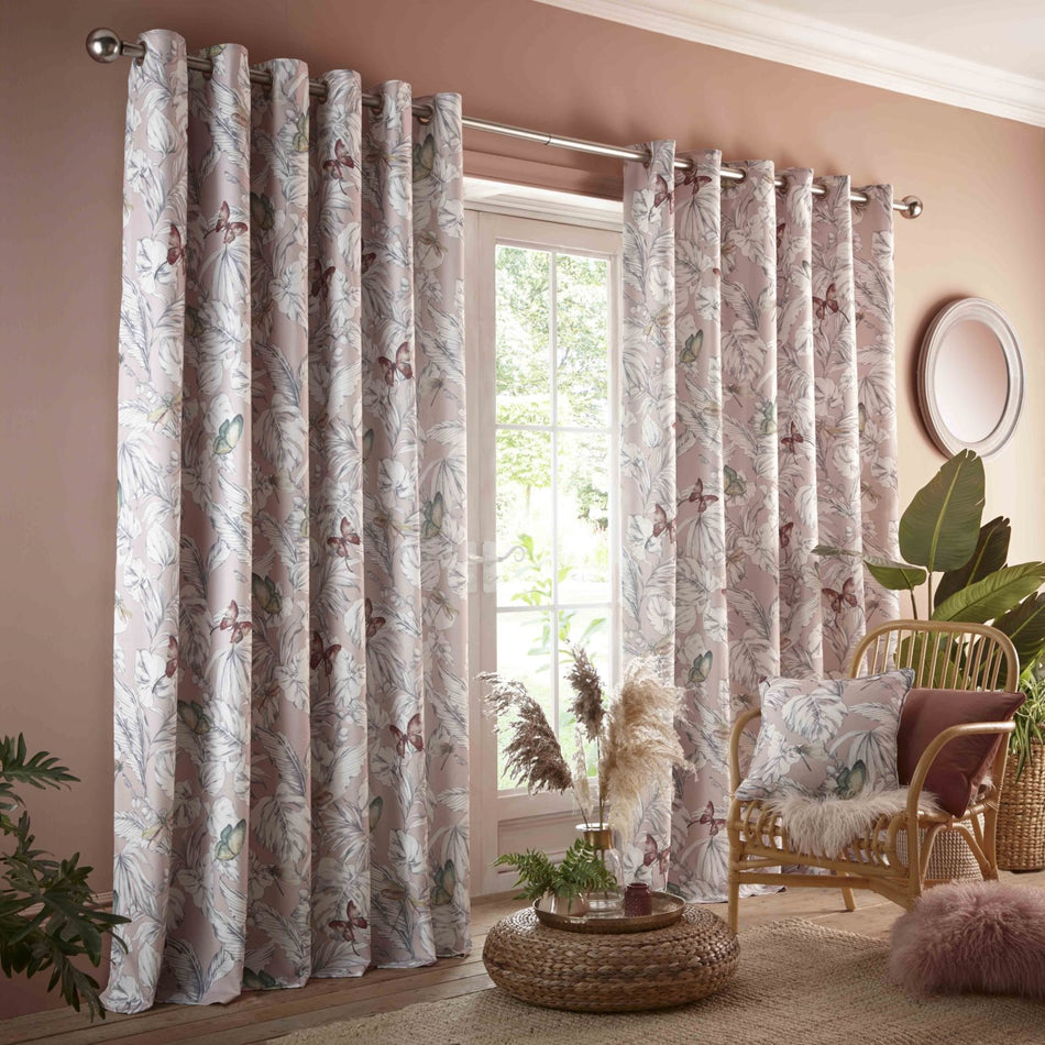 Studio G Flutur Eyelet Curtains Blush