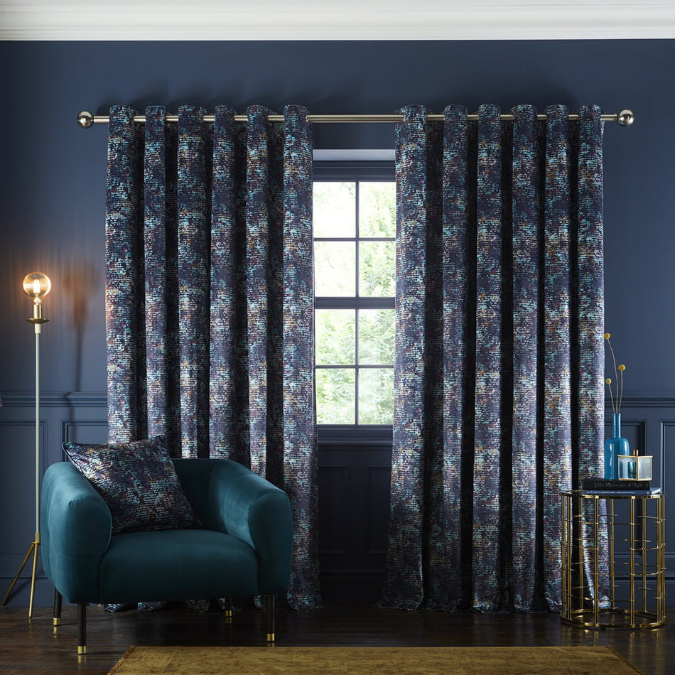 Studio G Eclipse Eyelet Curtains Midnight