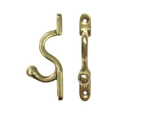 Jones Security Tieback Hook, Brass