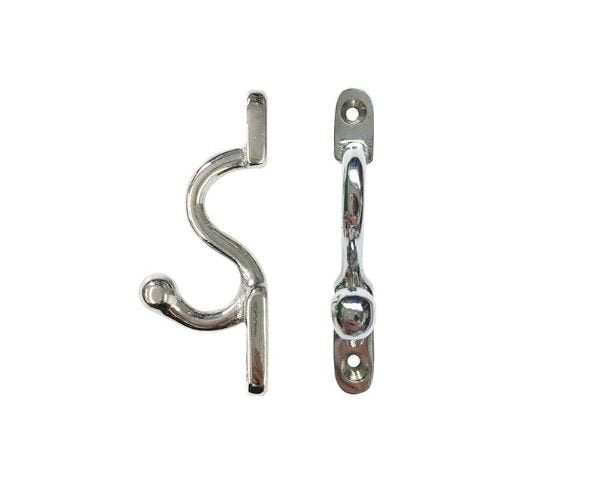 Jones Security Tieback Hook, Chrome