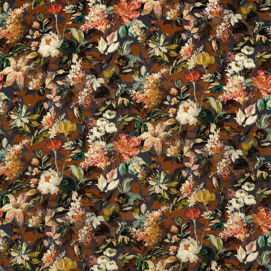 Clarke & Clarke Marianne Lilum Russet/Noir Fabric