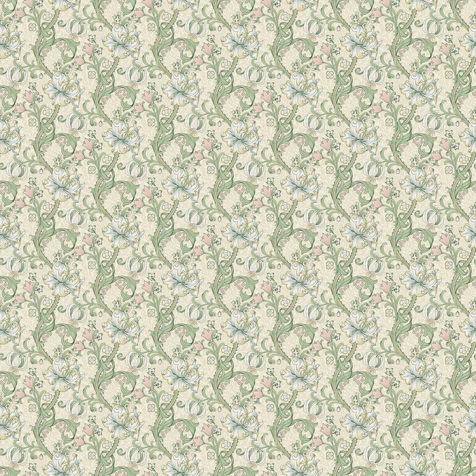 Clarke & Clarke William Morris Golden Lily Linen/Blush Fabric