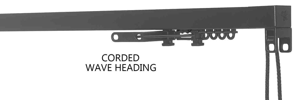 Silent Gliss 3870 Corded Curtain Track with Wave Black