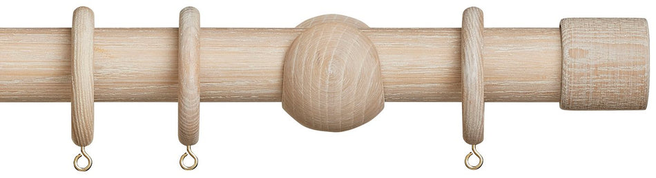 Hallis Eden 35mm Wood Pole Oatmeal End Cap