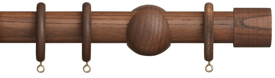 Hallis Eden 35mm Wood Pole Cocoa End Cap