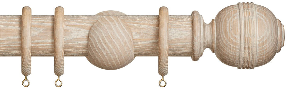 Hallis Eden 45mm Wood Pole Oatmeal Ridged Ball