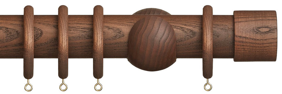 Hallis Eden 45mm Wood Pole Cocoa End Cap