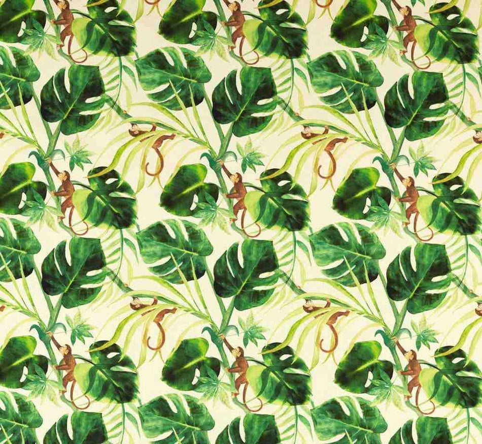 Clarke & Clarke Alfresco Monkey Business Natural Outdoor Fabric
