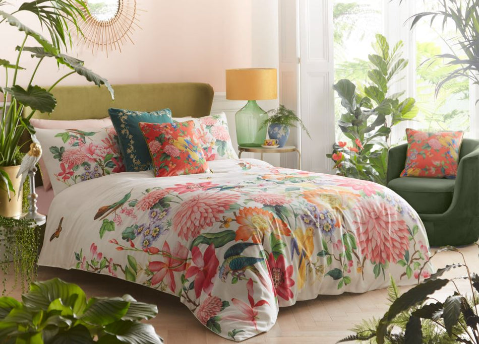 Wedgwood by Clarke & Clarke Golden Parrot Duvet Set Ivory