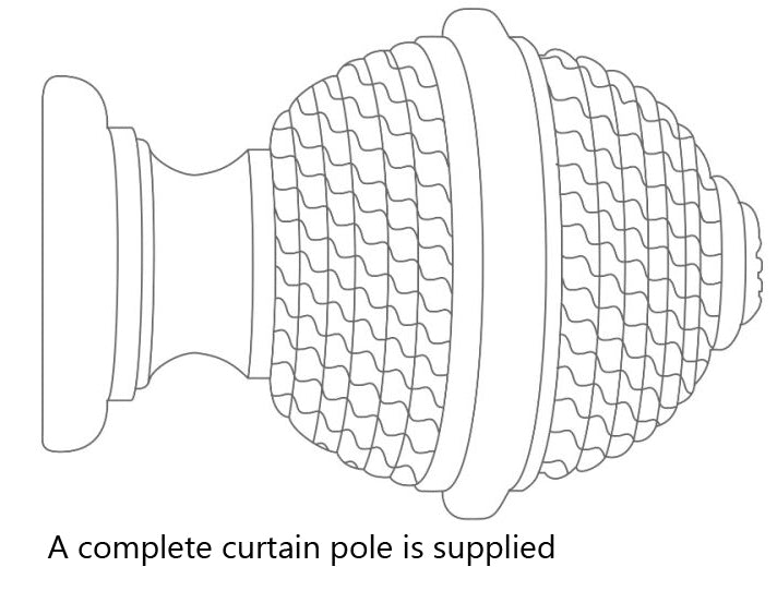 Laura Ashley 40mm Bespoke Handcrafted Wood Curtain Pole Woven Rope