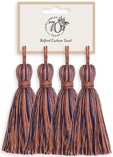 Laura Ashley Anniversary Belford Cushion Tassels Crimson Mix