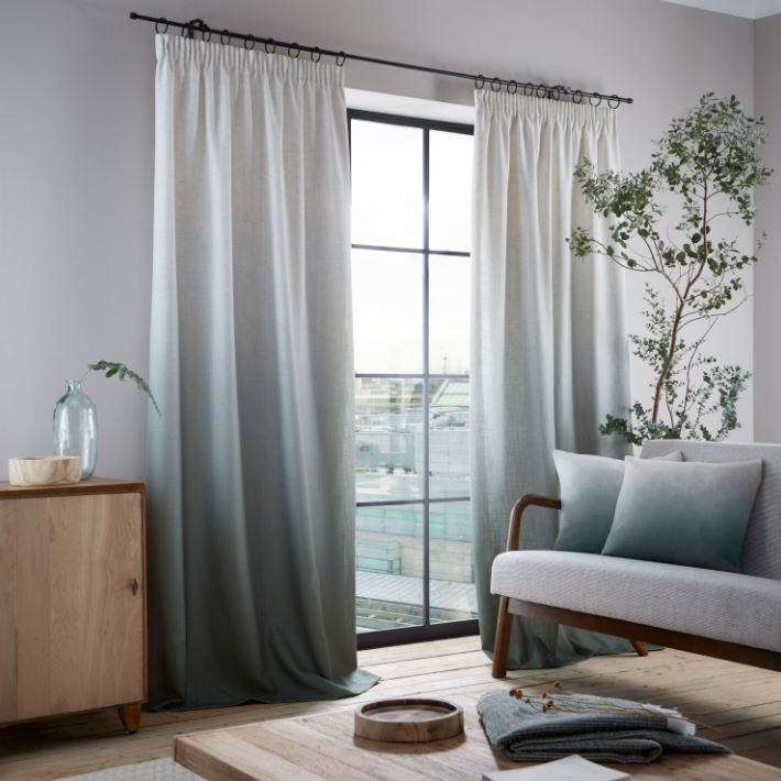 Clarke & Clarke Oslo Pencil Pleat Curtains Olive